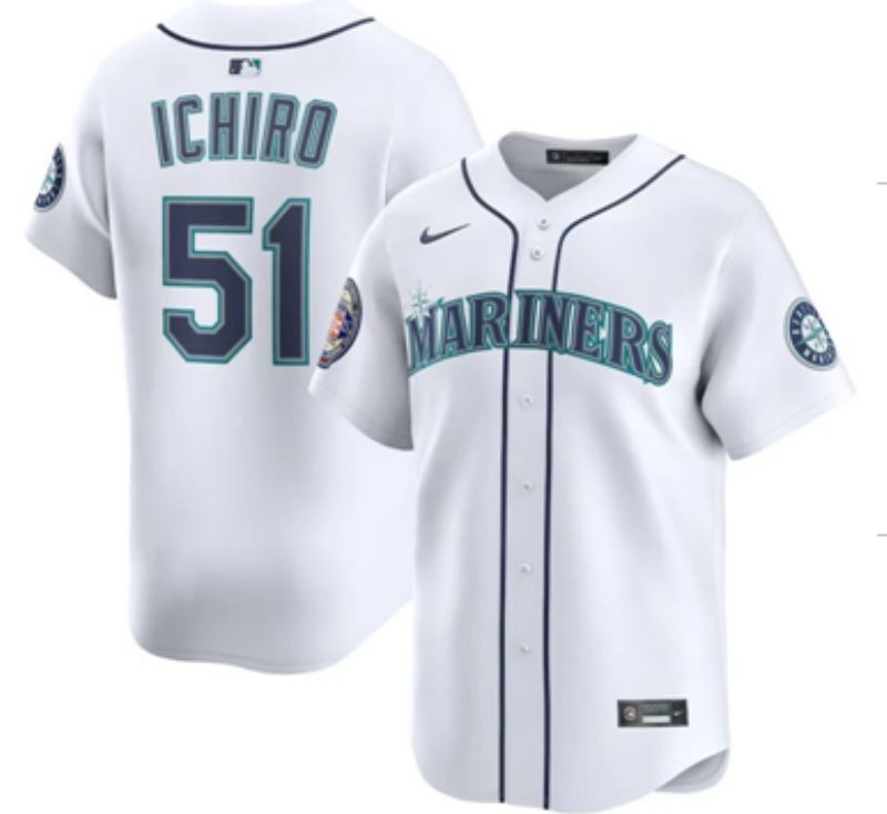 Men 2025 Seattle Mariners #51 Ichiro White Game Nike MLB Jersey style 01->seattle mariners->MLB Jersey